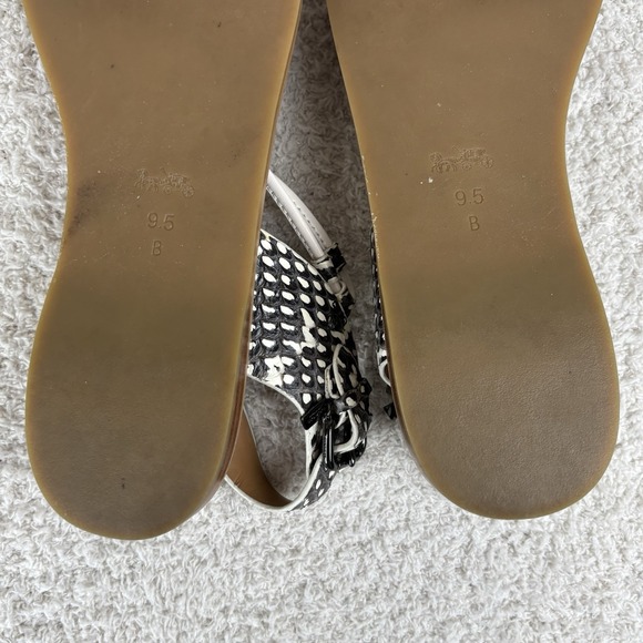 Coach‎ Sandals Womens 9.5B Snake Print Clarkson Leather T-Strap Adjustable Thong - Picture 11 of 14